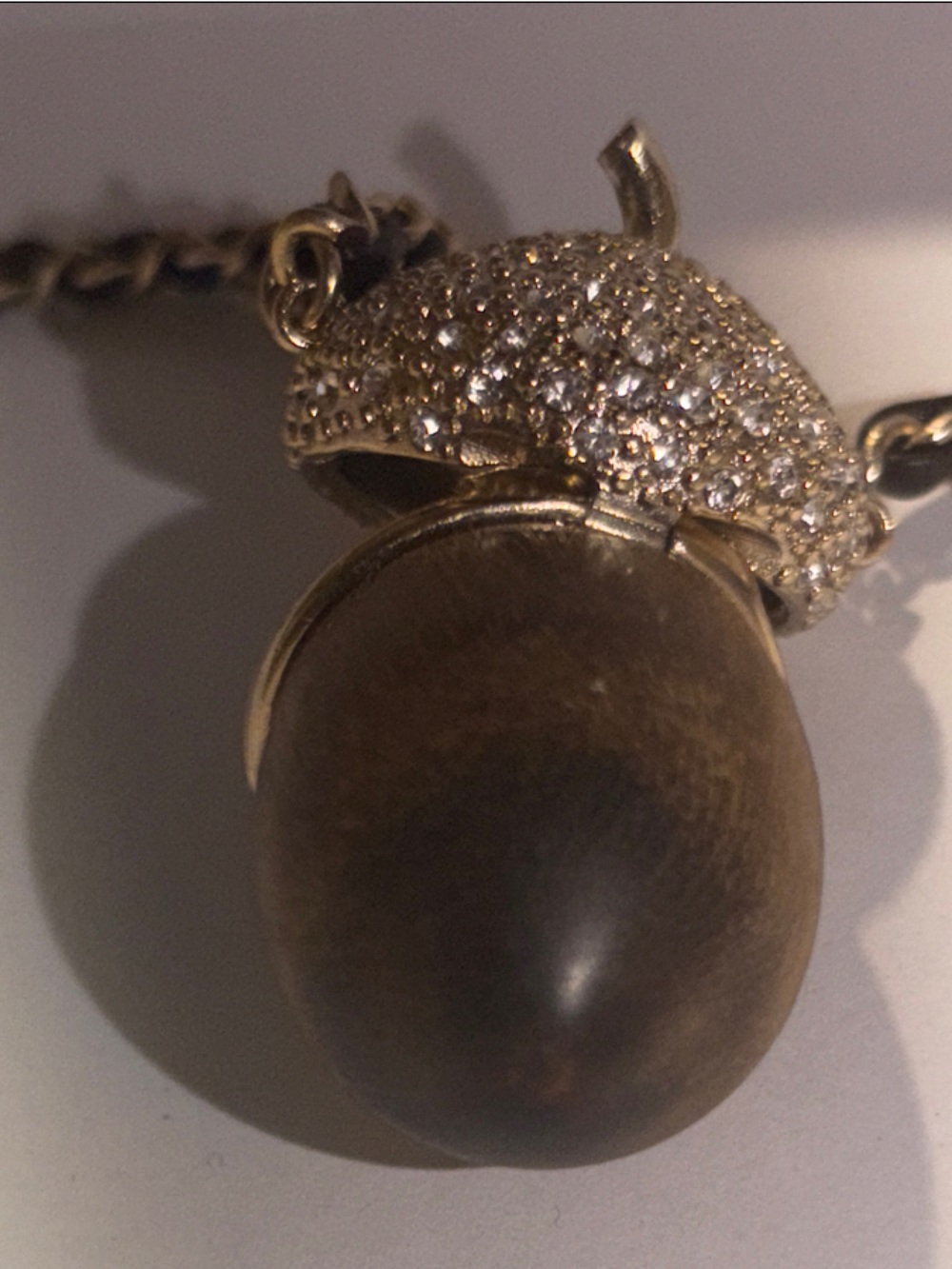 🪩 🥜🐿️   🆕 CC Crystal Wooden Acorn Pendant chain necklace 🐿️ 🪩 - Picture 9 of 15